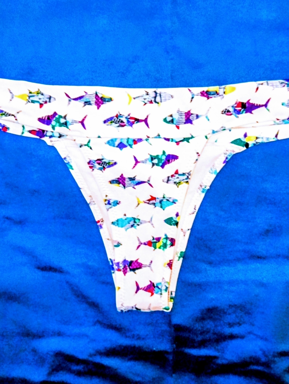 ScalesGear TrippyFish Banded Solo Bottoms. Blue/White